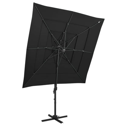 Garden Parasol | Black | Polyester | Large | Foldable | Garden Parasol