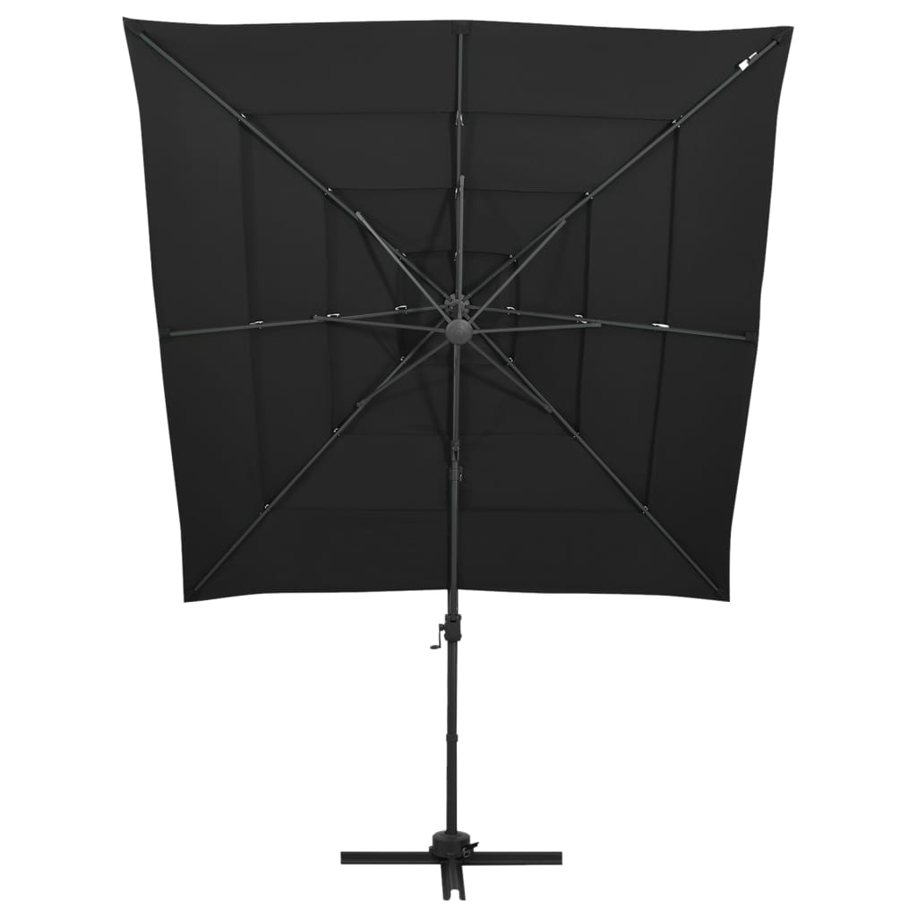 Garden Parasol | Black | Polyester | Large | Foldable | Garden Parasol