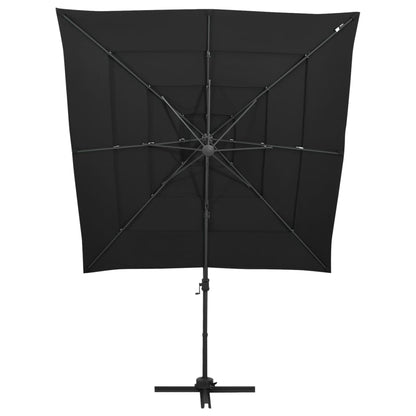 Garden Parasol | Black | Polyester | Large | Foldable | Garden Parasol