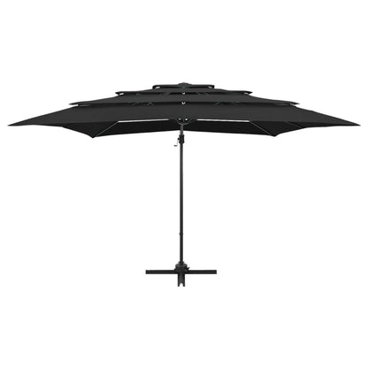 Garden Parasol | Black | Polyester | Large | Foldable | Garden Parasol