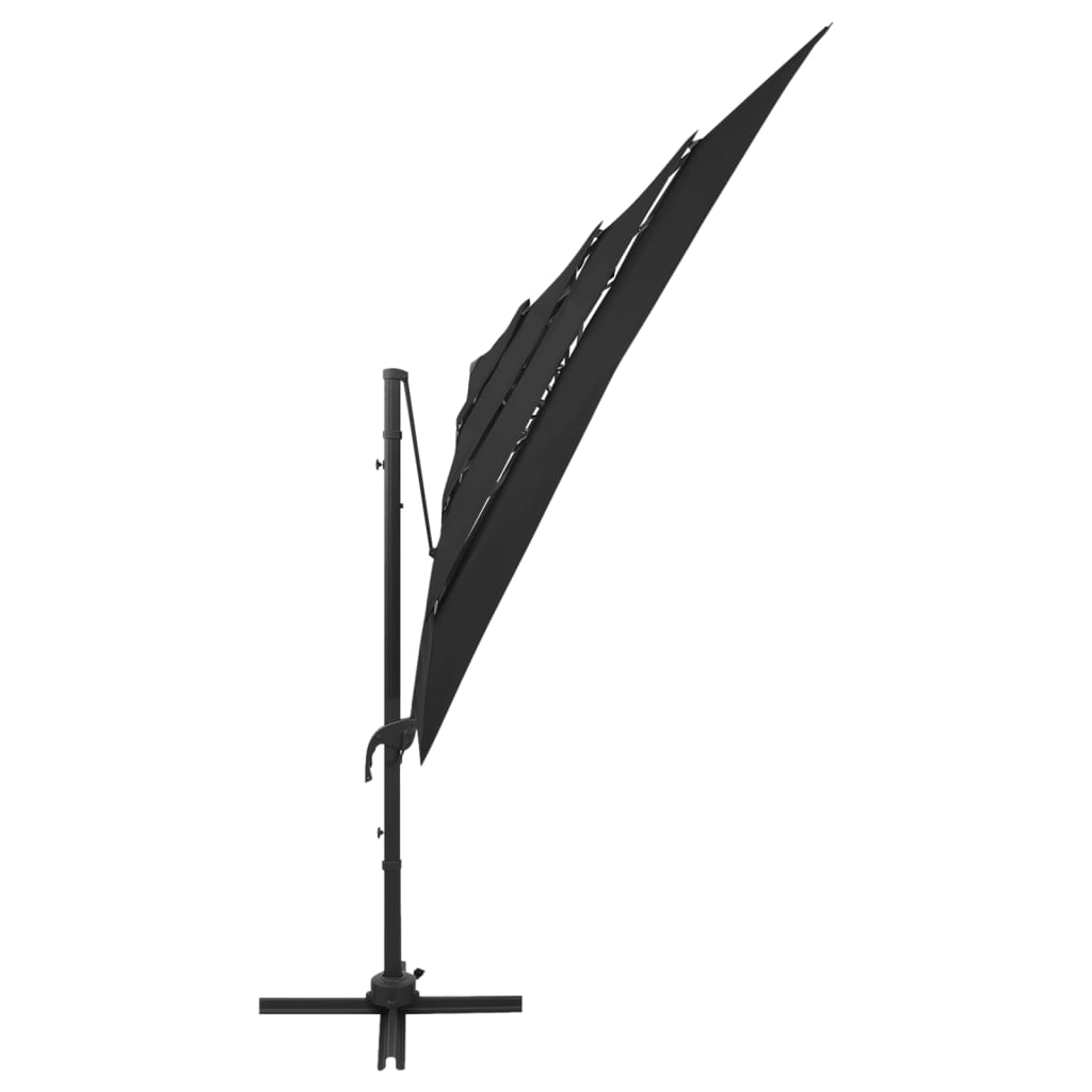 Garden Parasol | Black | Polyester | Large | Foldable | Garden Parasol