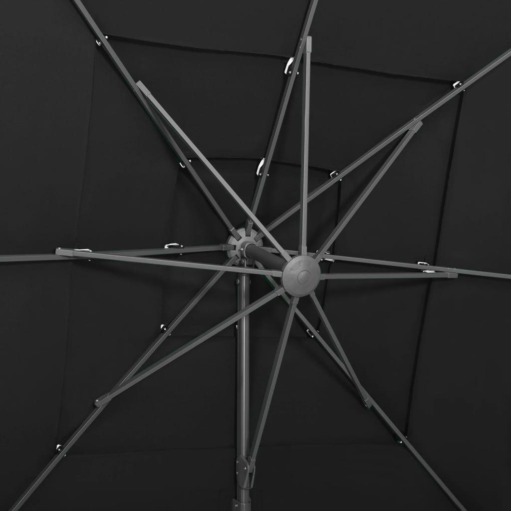 Garden Parasol | Black | Polyester | Large | Foldable | Garden Parasol