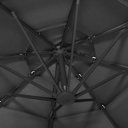 Garden Parasol | Anthracite | Polyester, Powder-Coated Aluminium | 3x3 m