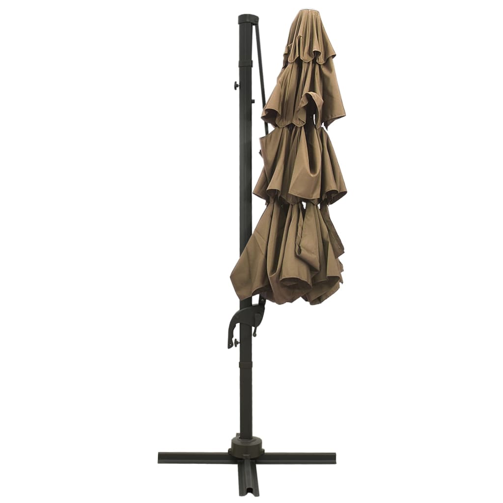 Garden Parasol | Taupe | Polyester, Powder-Coated Aluminium | 3x3 metres