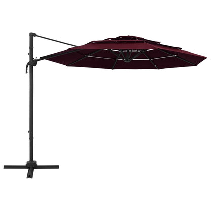 Garden Parasol | Bordeaux Red | Polyester | 3x3 metres | Collapsible
