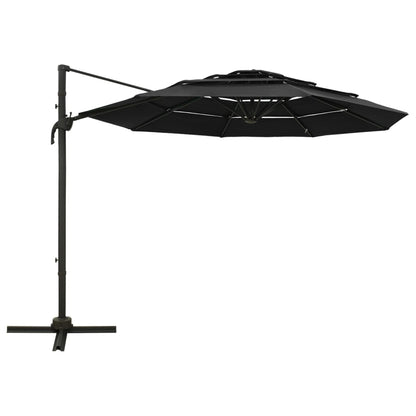 Garden Parasol | Black | Polyester | 3x3 meters | Foldable