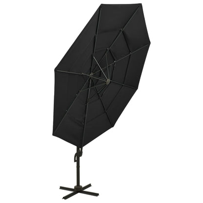 Garden Parasol | Black | Polyester | 3x3 meters | Foldable
