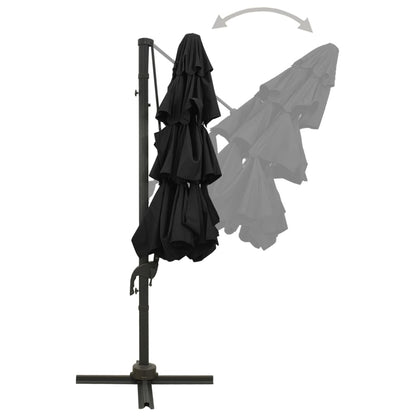 Garden Parasol | Black | Polyester | 3x3 meters | Foldable