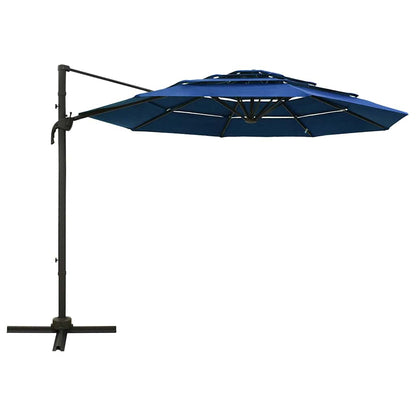 Parasol | Azure Blue | Polyester | 3x3 m | Tiltable | Garden Parasol