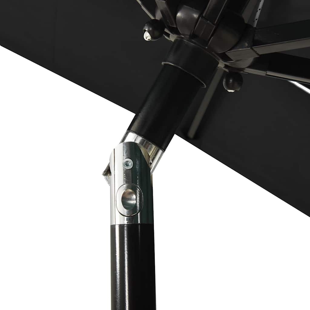 313850 vidaXL 3-Tier Garden Parasol with Aluminium Pole Black 2x2 m