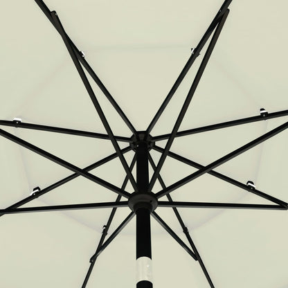 3-Tier Garden Parasol with Aluminium Pole Sand 3.5 m