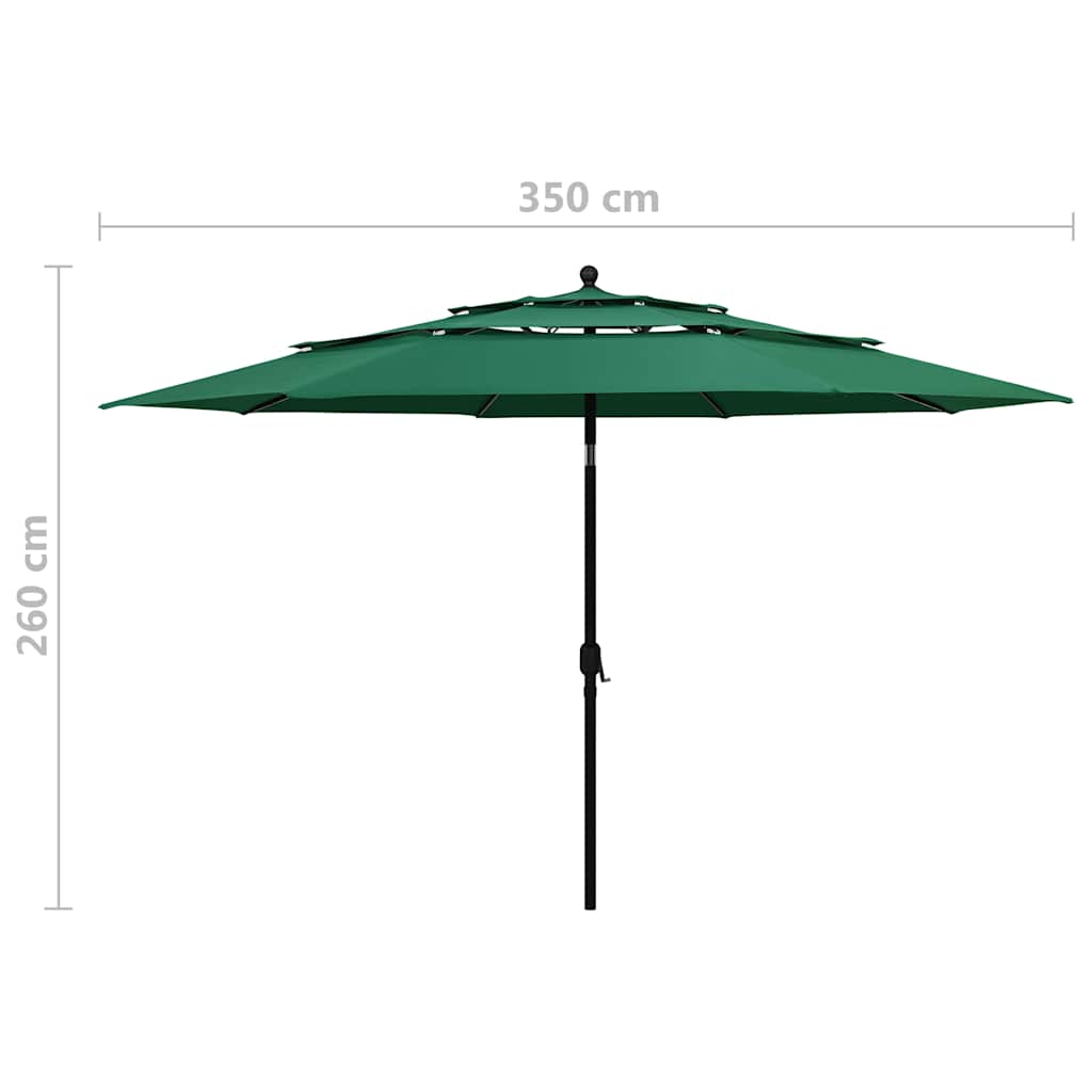 Parasol | Green | Polyester | Large | Foldable | Large Garden Parasol