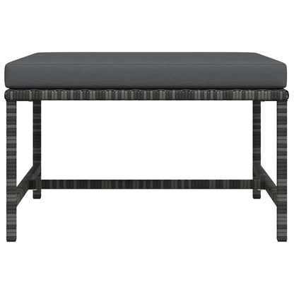 Sectional Footrest with Cushion Gray Poly Rattan