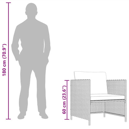 Patio Sofa with Cushions Gray Poly Rattan