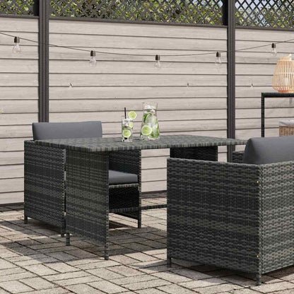 Patio Dining Table Gray 43.3"x27.6"x25.6" Poly Rattan