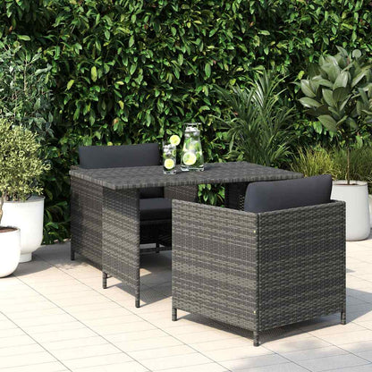 Patio Dining Table Gray 43.3"x27.6"x25.6" Poly Rattan