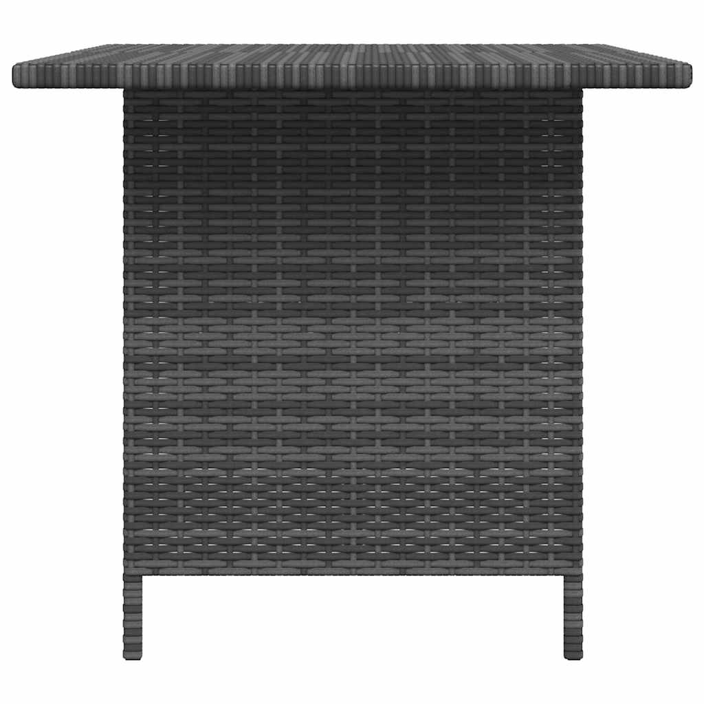 Patio Dining Table Gray 43.3"x27.6"x25.6" Poly Rattan