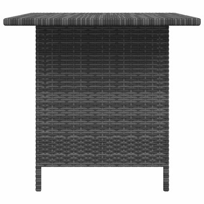 Patio Dining Table Gray 43.3"x27.6"x25.6" Poly Rattan