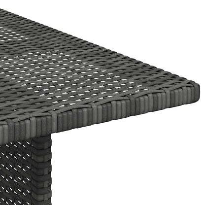Patio Dining Table Gray 43.3"x27.6"x25.6" Poly Rattan
