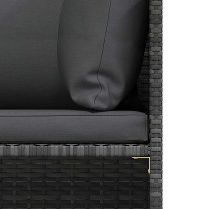4-Seater Patio Sofa with Cushions Gray Poly Rattan
