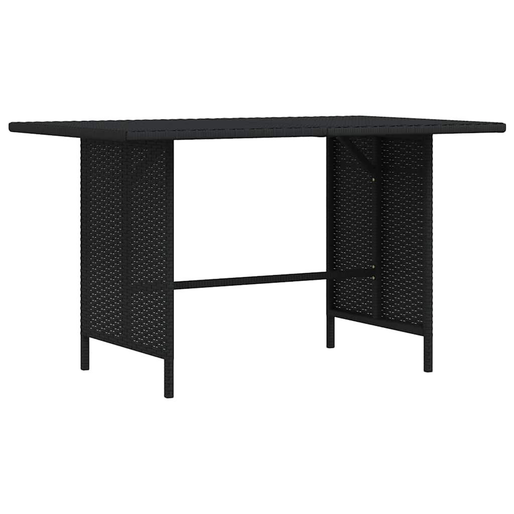 Patio Dining Table Black 43.3"x27.6"x25. 6"Poly Rattan