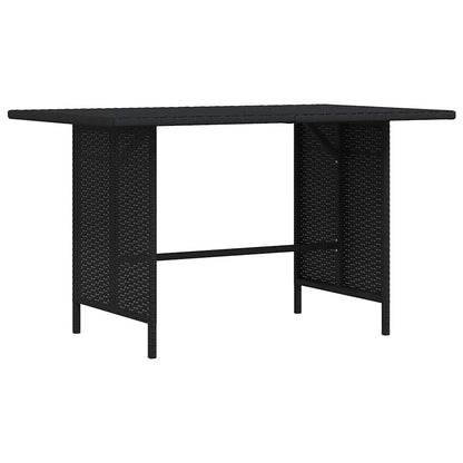 Patio Dining Table Black 43.3"x27.6"x25. 6"Poly Rattan