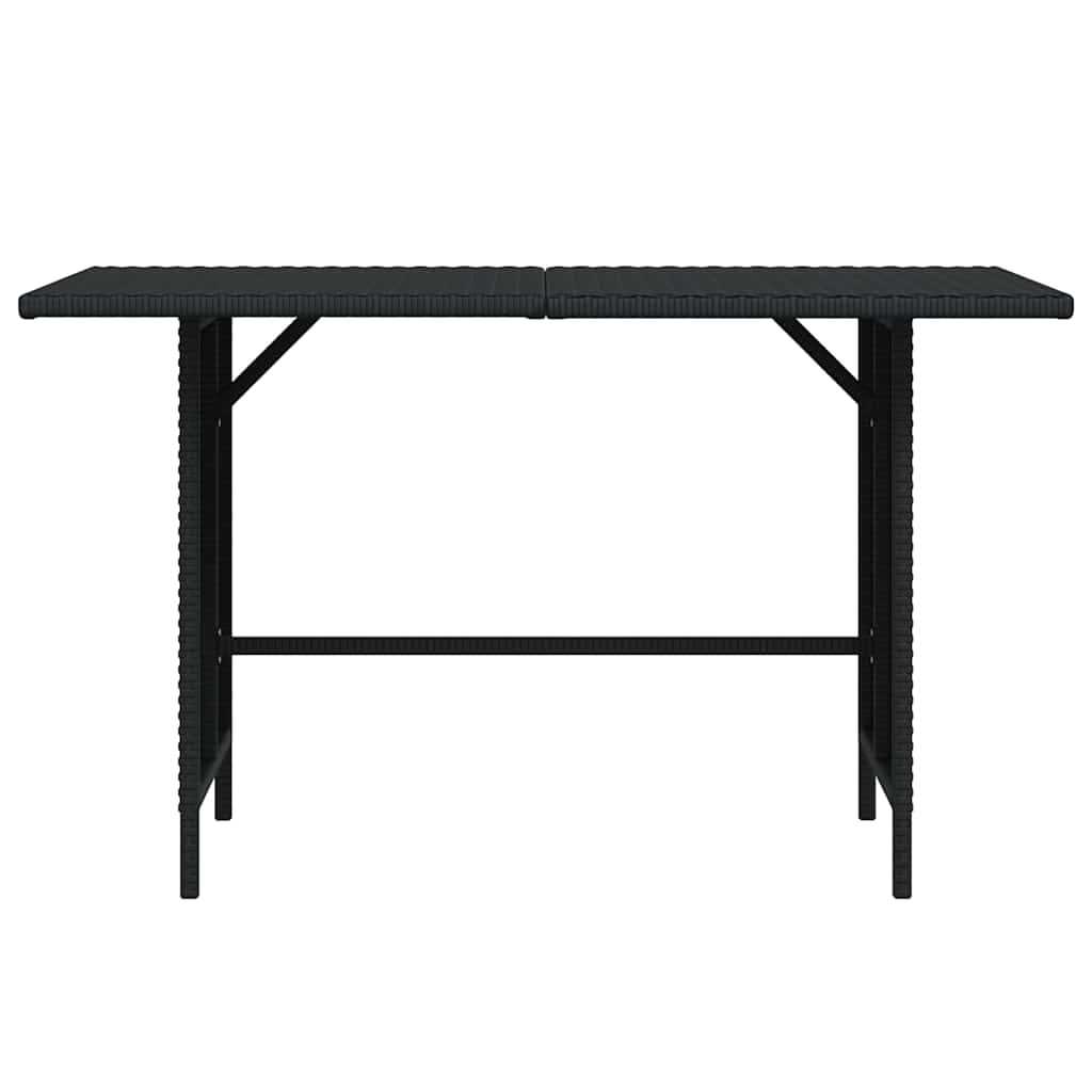 Patio Dining Table Black 43.3"x27.6"x25. 6"Poly Rattan