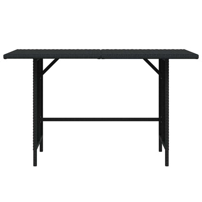 Patio Dining Table Black 43.3"x27.6"x25. 6"Poly Rattan