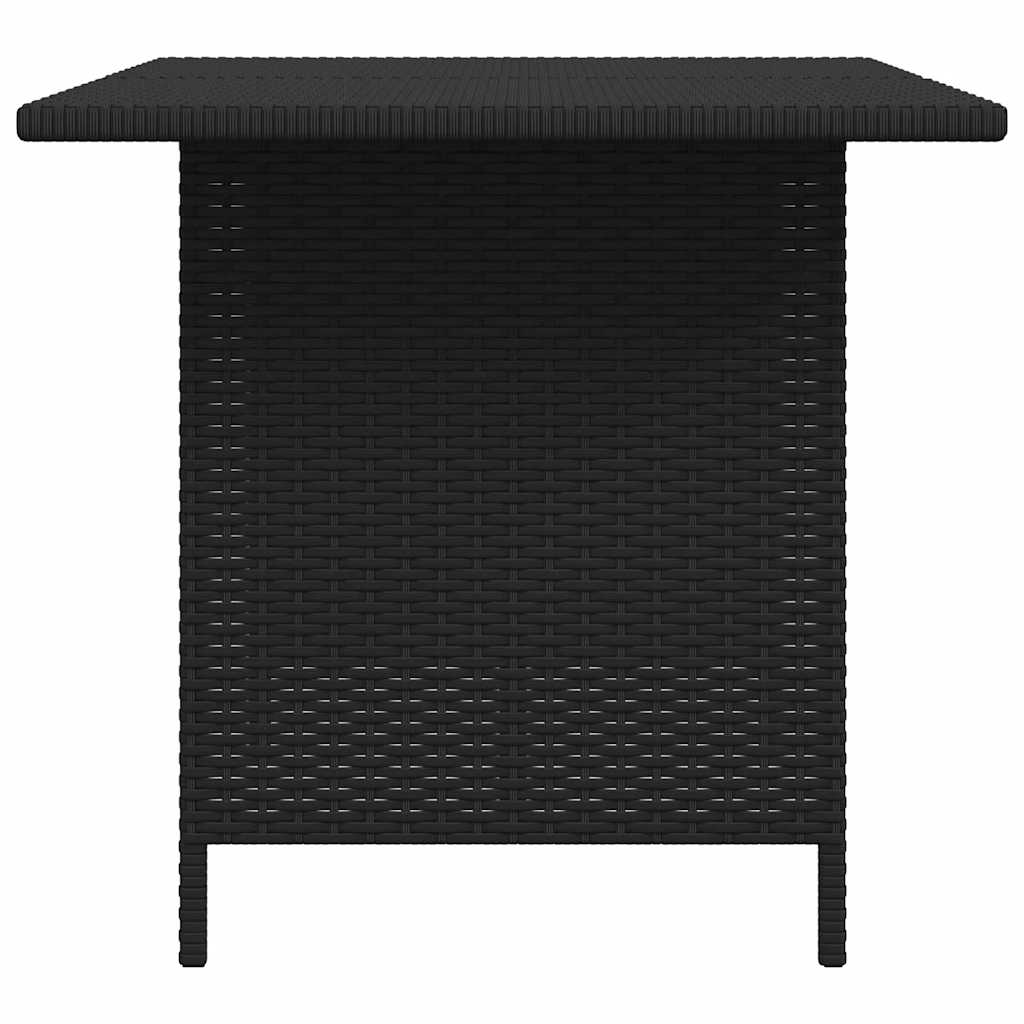 Patio Dining Table Black 43.3"x27.6"x25. 6"Poly Rattan