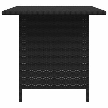 Patio Dining Table Black 43.3"x27.6"x25. 6"Poly Rattan