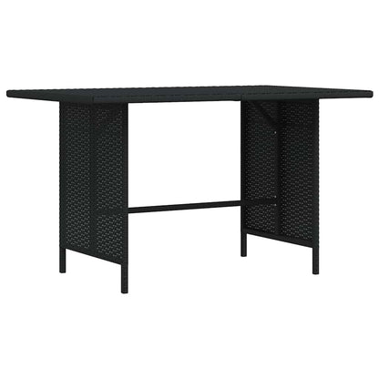 Patio Dining Table Black 43.3"x27.6"x25. 6"Poly Rattan