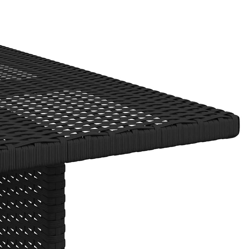 Patio Dining Table Black 43.3"x27.6"x25. 6"Poly Rattan