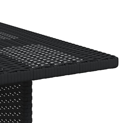 Patio Dining Table Black 43.3"x27.6"x25. 6"Poly Rattan