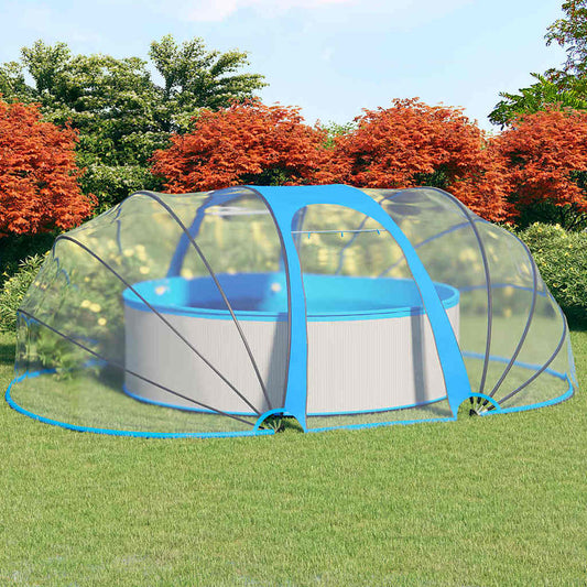Pool Dome | Transparent with blue detailing | PVC | Large | Collapsible