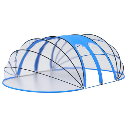 Pool Dome | Transparent with blue accents | PVC, fibreglass, steel