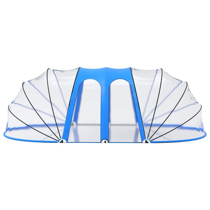 Pool Dome | Transparent with blue accents | PVC, fibreglass, steel