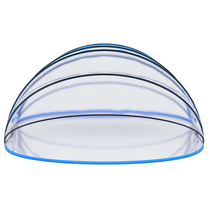 Pool Dome | Transparent with blue accents | PVC, fibreglass, steel