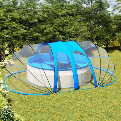 Pool Dome | Transparent with blue accents | PVC, fibreglass, steel