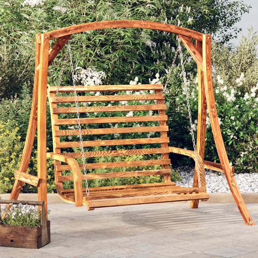 Swing Bench | Dark Wood | Solid Bent Wood | 126x63x92 cm | Durable