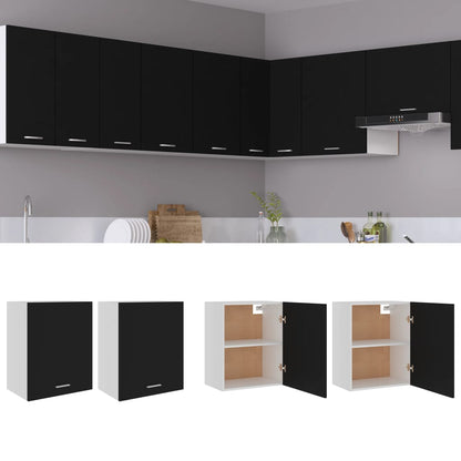 Hanging Cabinet Lyons 2 pcs Black 50x31x60 cm Engineered Wood