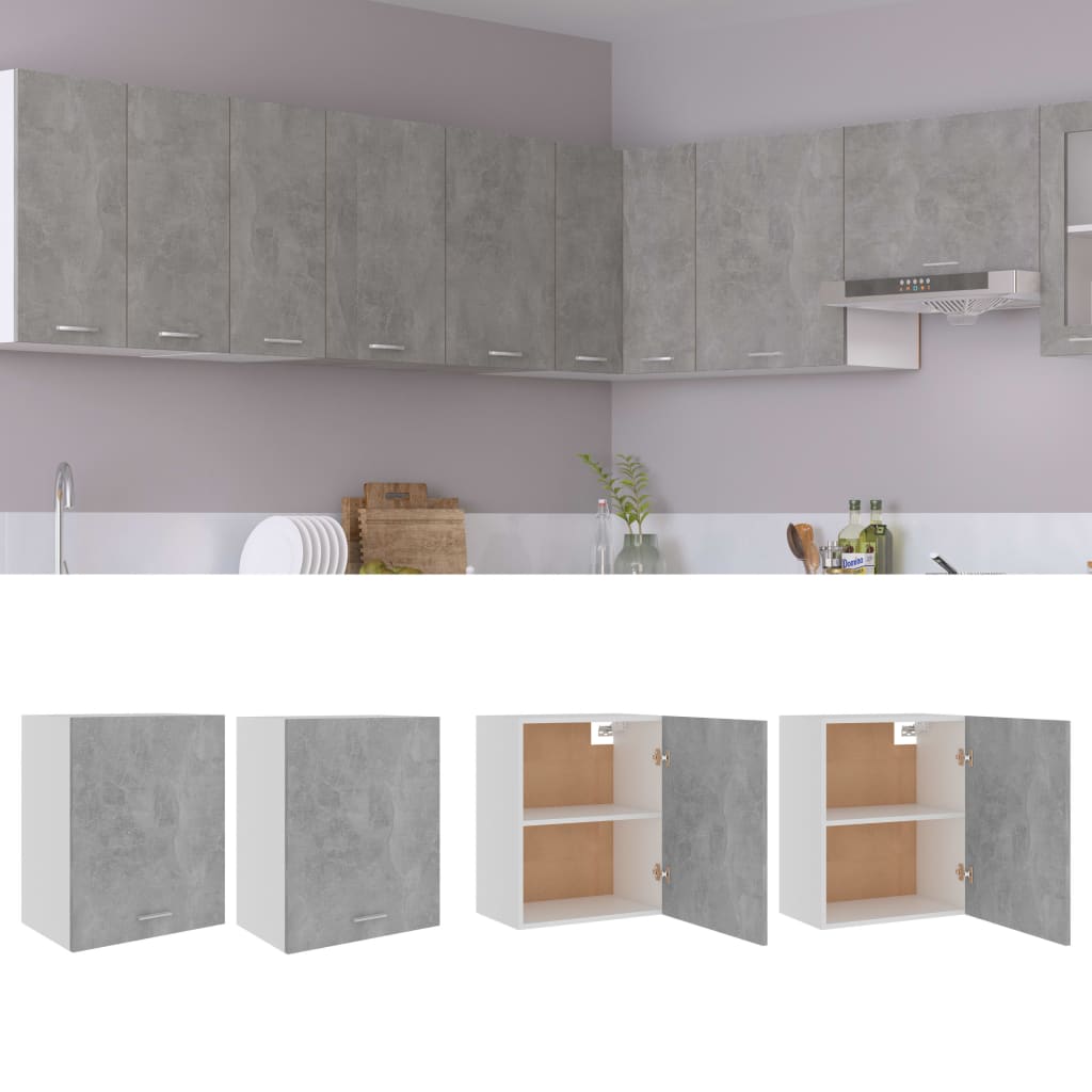 Hanging Cabinet Lyons 2 pcs Concrete Grey 50x31x60 cm Engineered Wood