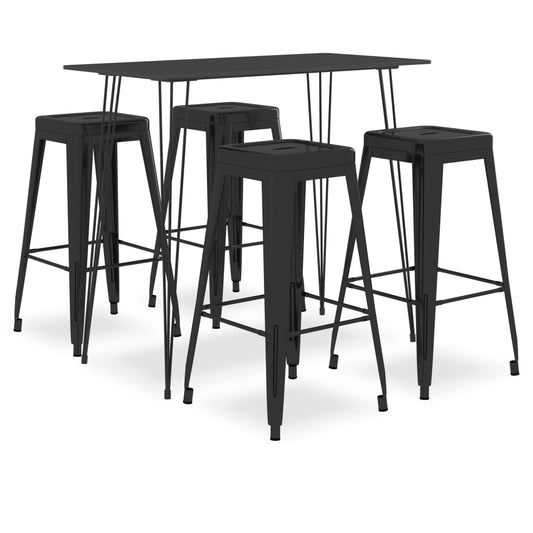 Bar Set | Black | MDF, Metal | Stackable | Bar Set | Rectangular | Modern