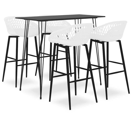 Bar Set | Black and White | MDF | Compact | Durable | Bar Set