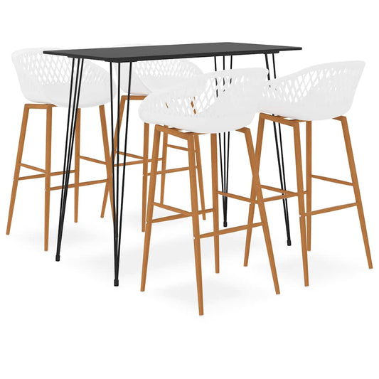 Bar Set | Black and White | MDF, Powder-Coated Metal, Polypropylene