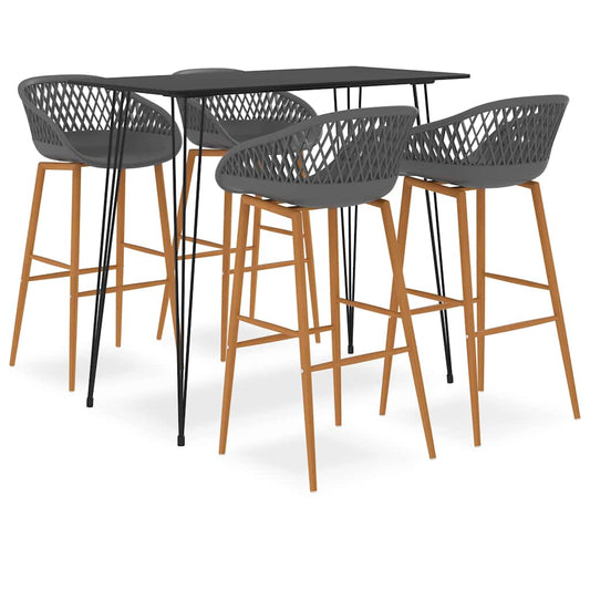 Bar Set | Black, Grey | MDF, metal, PP | Large | Durable | Bar Set