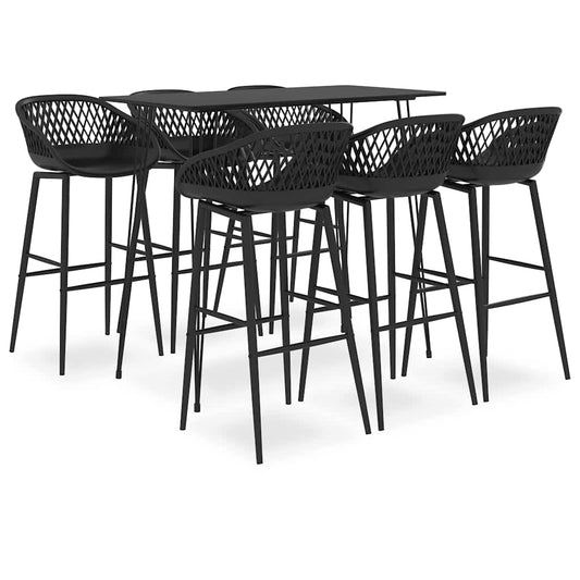 Bar Set | Black | MDF, metal, PP | Durable | Bar Set | Rectangular