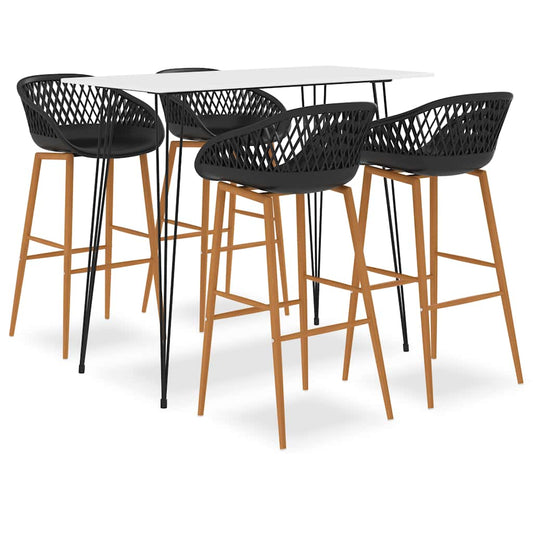 Bar Set | White and Black | MDF, PP, Metal | Average | Ergonomic