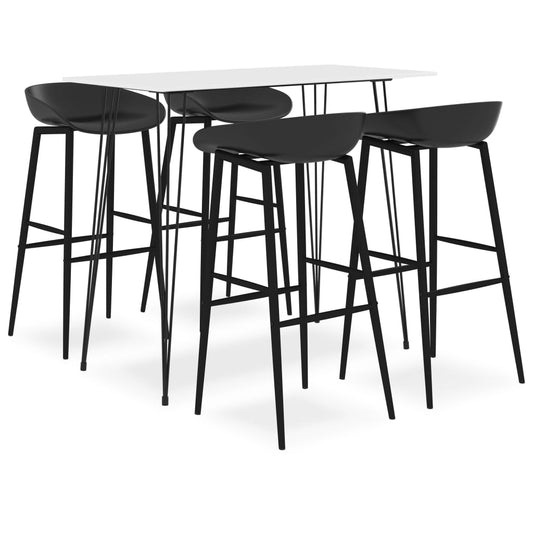Bar Set | White and Black | MDF, Powder-Coated Metal, PP | Medium