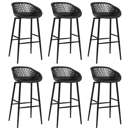 7 Piece Bar Set White and Black