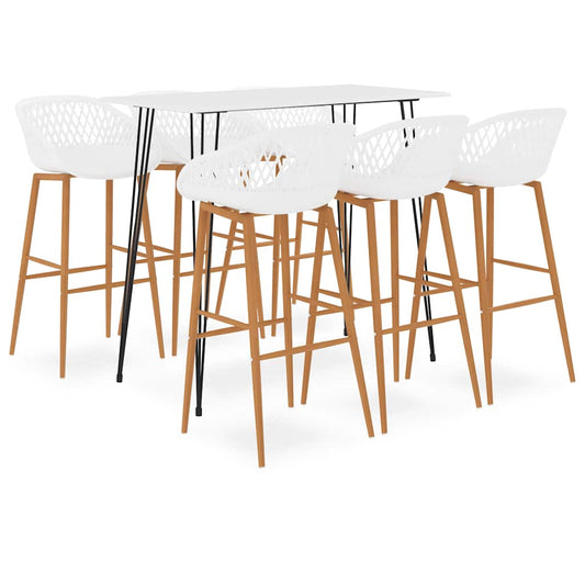 Bar Set | White | MDF, Metal, PP | Large | Durable | Bar Set
